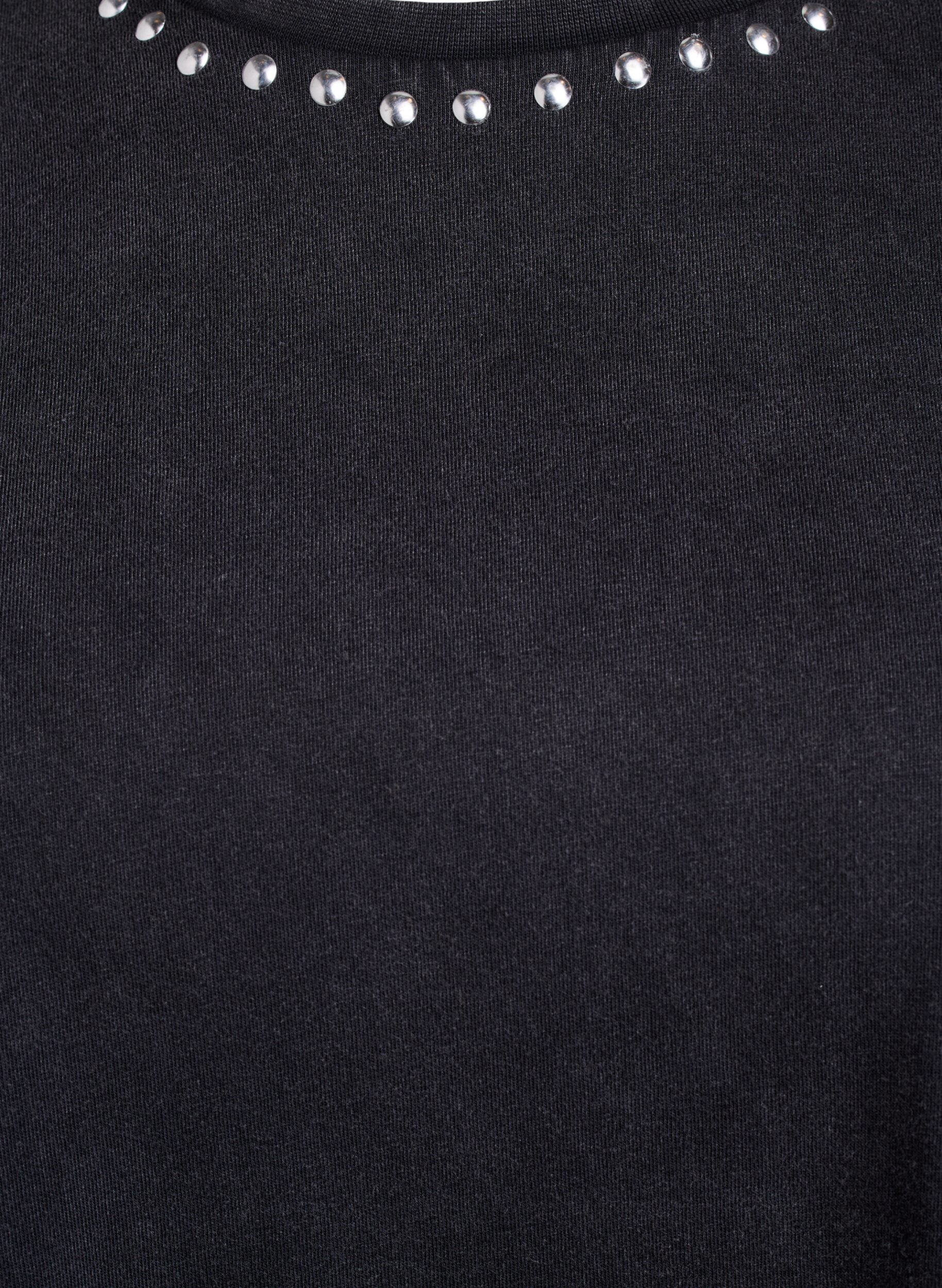 Zizzifashion Organic cotton T-shirt with studs, Grey, Packshot image number 2