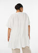 Loose tunic with crinkled texture and ruffle hem, Vanilla, Model image number 2