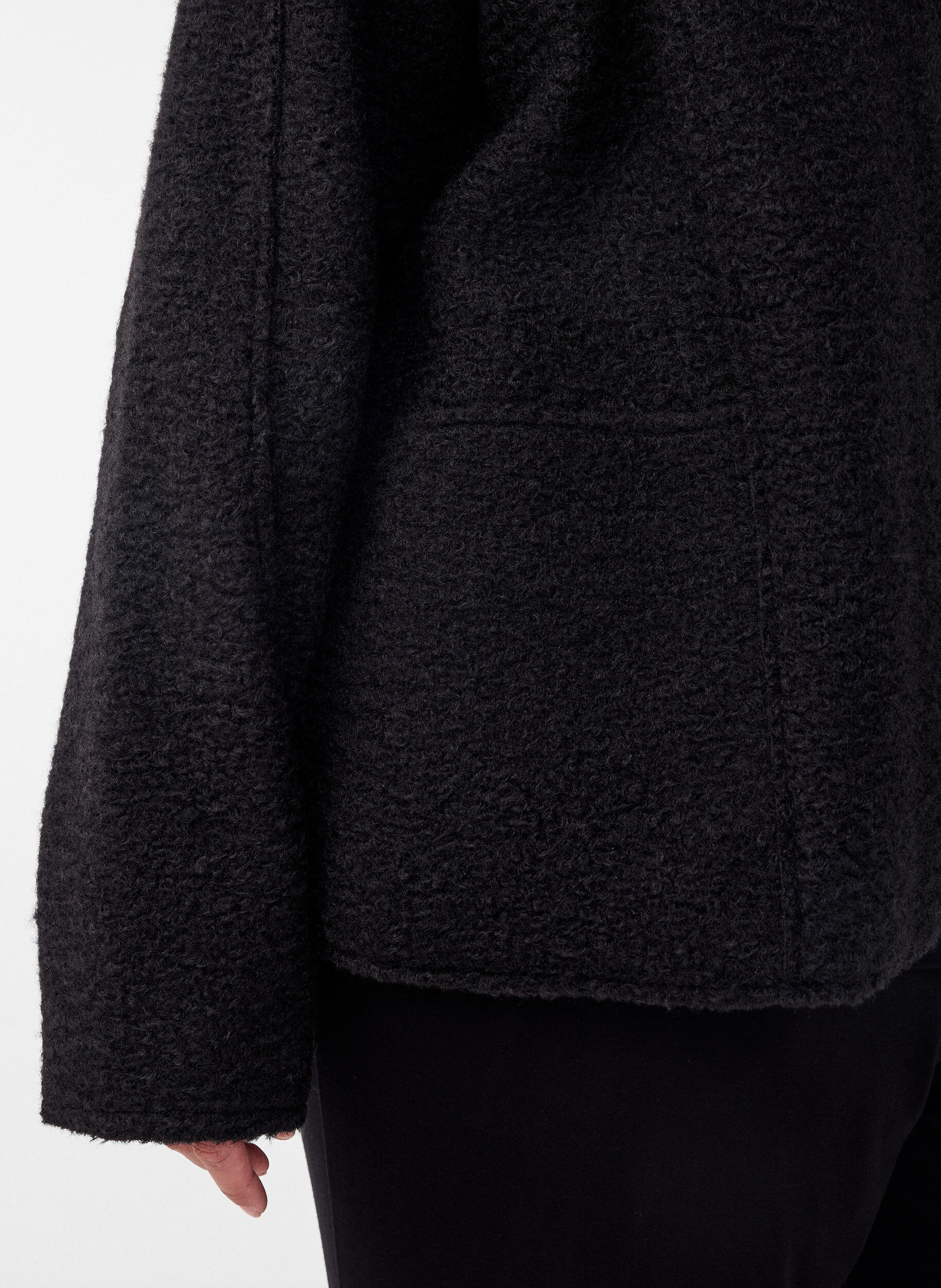 ZizzifashionLoose cardigan with pockets, Black, Model image number 3