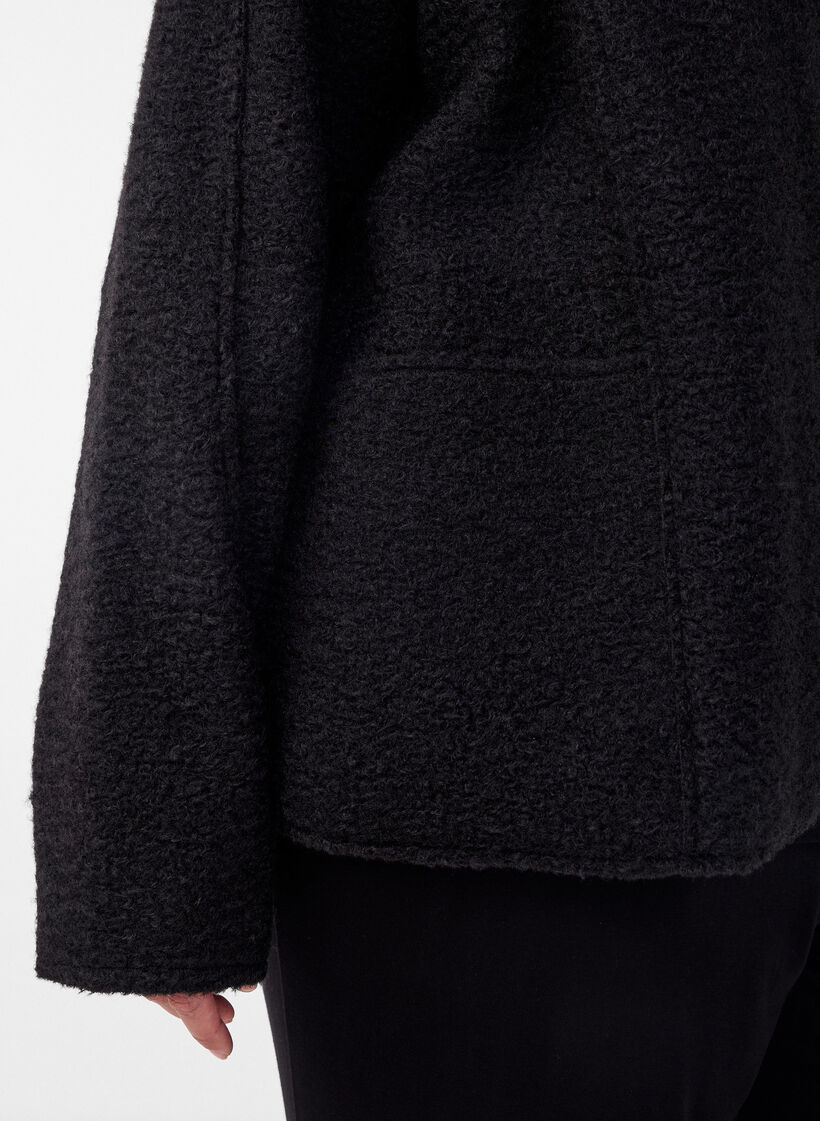 Loose cardigan with pockets, Black, Model image number 3
