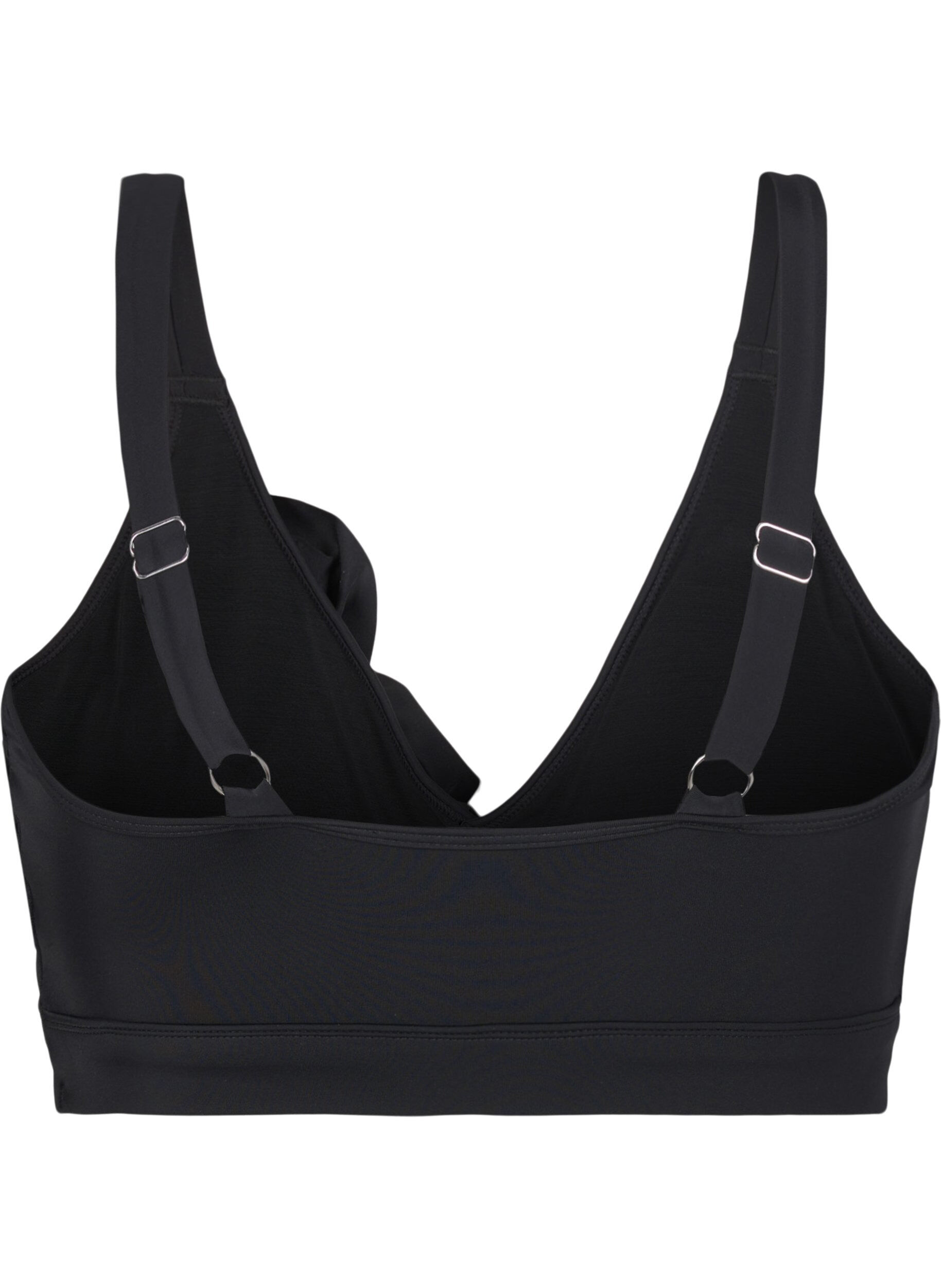 ZizzifashionBikini top with ruffles and removable pads, Black, Packshot image number 1