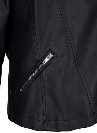 biker jacket in imitated leather, Black, Packshot image number 3