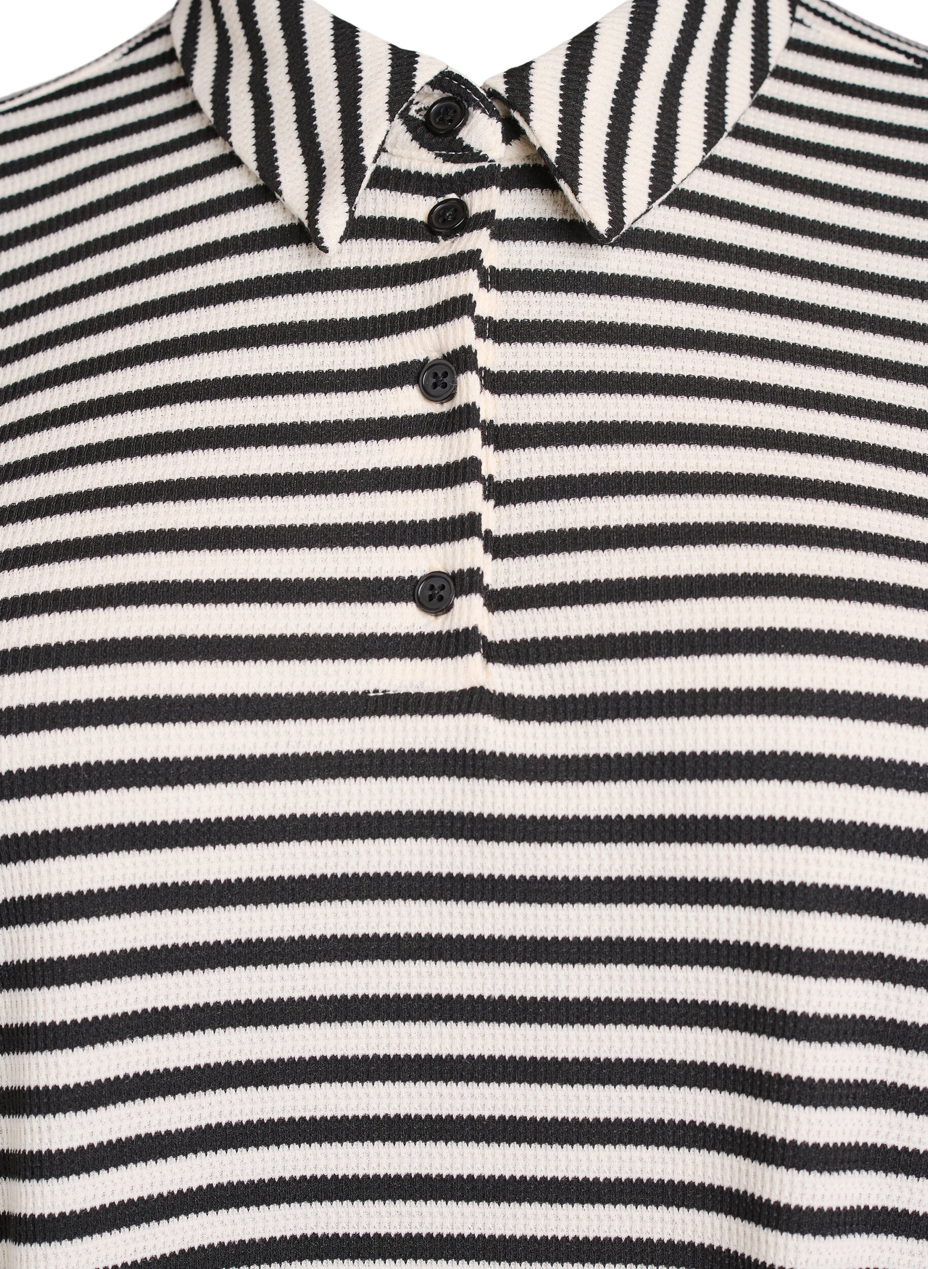 Zizzifashion Short sleeve polo shirt with stripes, Black, Packshot image number 2