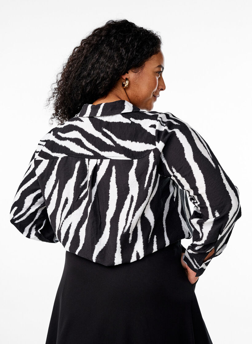Zebra print shirt, Black, Model image number 2