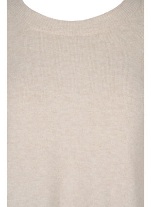 Mottled knitted top with 3/4-length sleeves, Pumice Stone Mel., Packshot image number 2