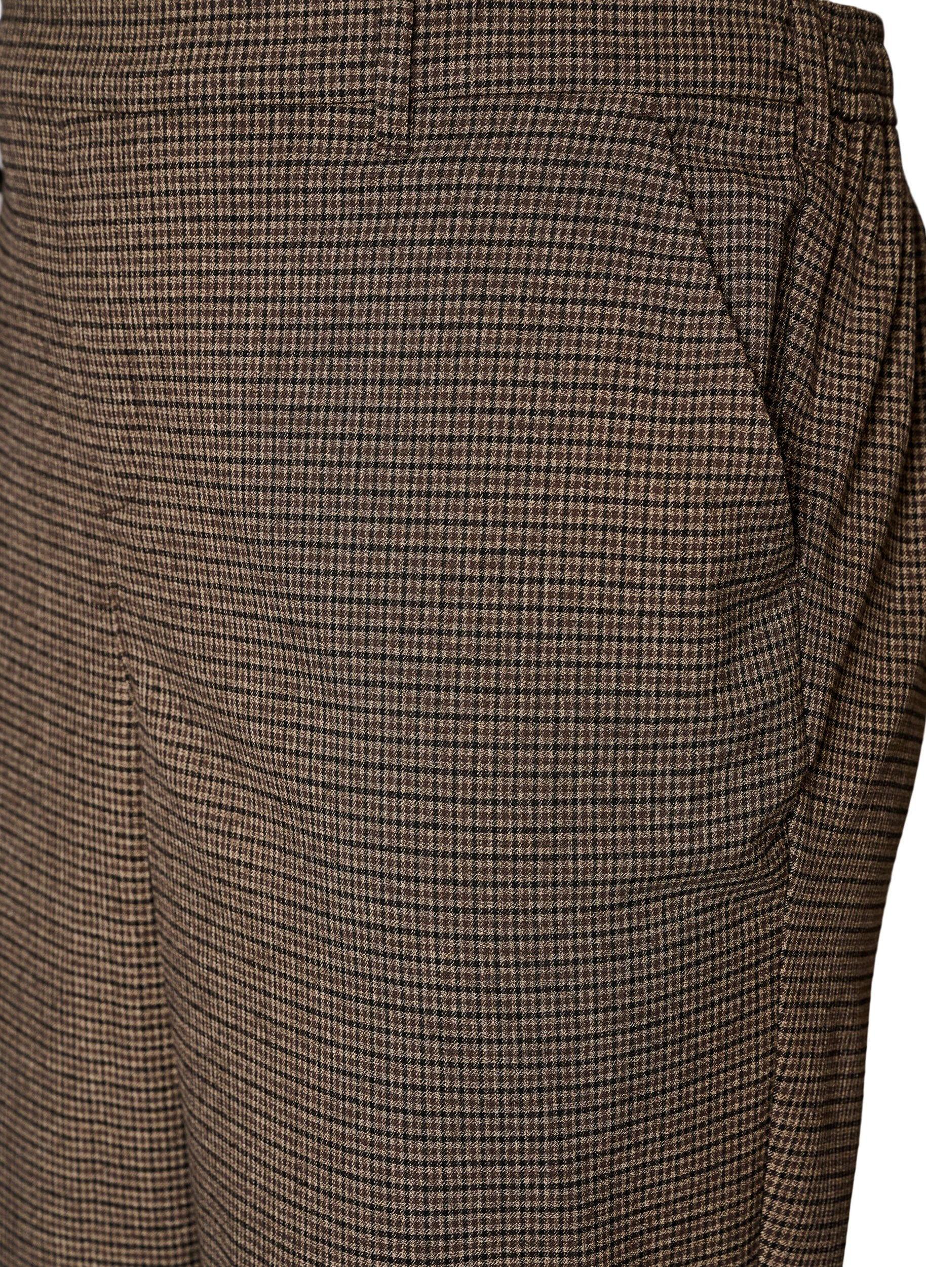 ZizzifashionTrousers with small check pattern and straight legs, Brown, Packshot image number 2