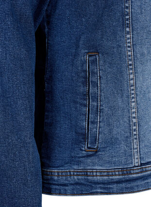 Short cotton denim jacket, Blue denim, Packshot image number 3