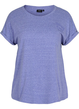 Mottled t-shirt in cotton, Dazzling Blue Mel, Packshot image number 0