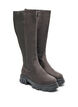 Long boot with a ribbed elasticated shaft and chunky sole, Brown, Packshot image number 1