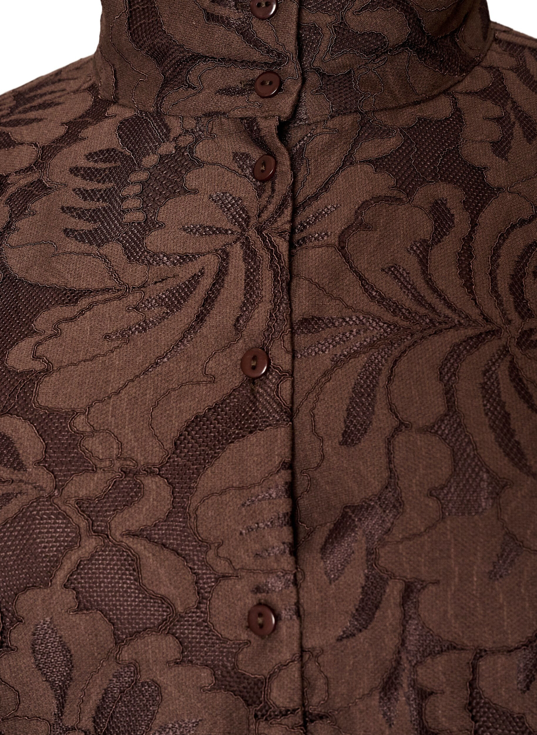 ZizzifashionBomber jacket with floral jacquard, Brown, Packshot image number 2