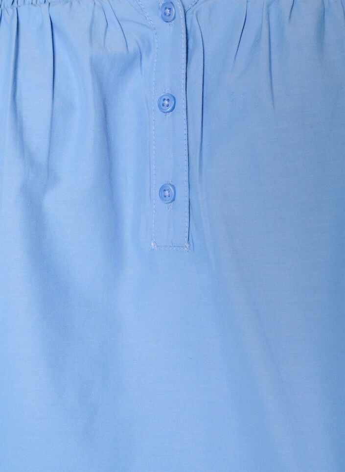 Blouse with smock and 3/4 sleeves, Blue, Packshot image number 2