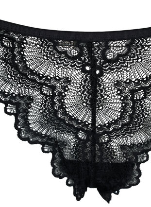 Lace g-string with a regular waist, Black, Packshot image number 2