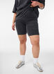 Fitted jersey shorts with a washed effect, Black, Model image number 3