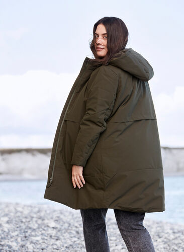 Winter jacket with a drawstring waist, Forest Night, Image image number 1