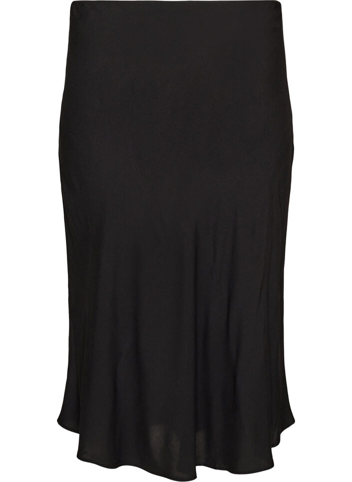 Viscose skirt with an elasticated waist, Black, Packshot image number 1