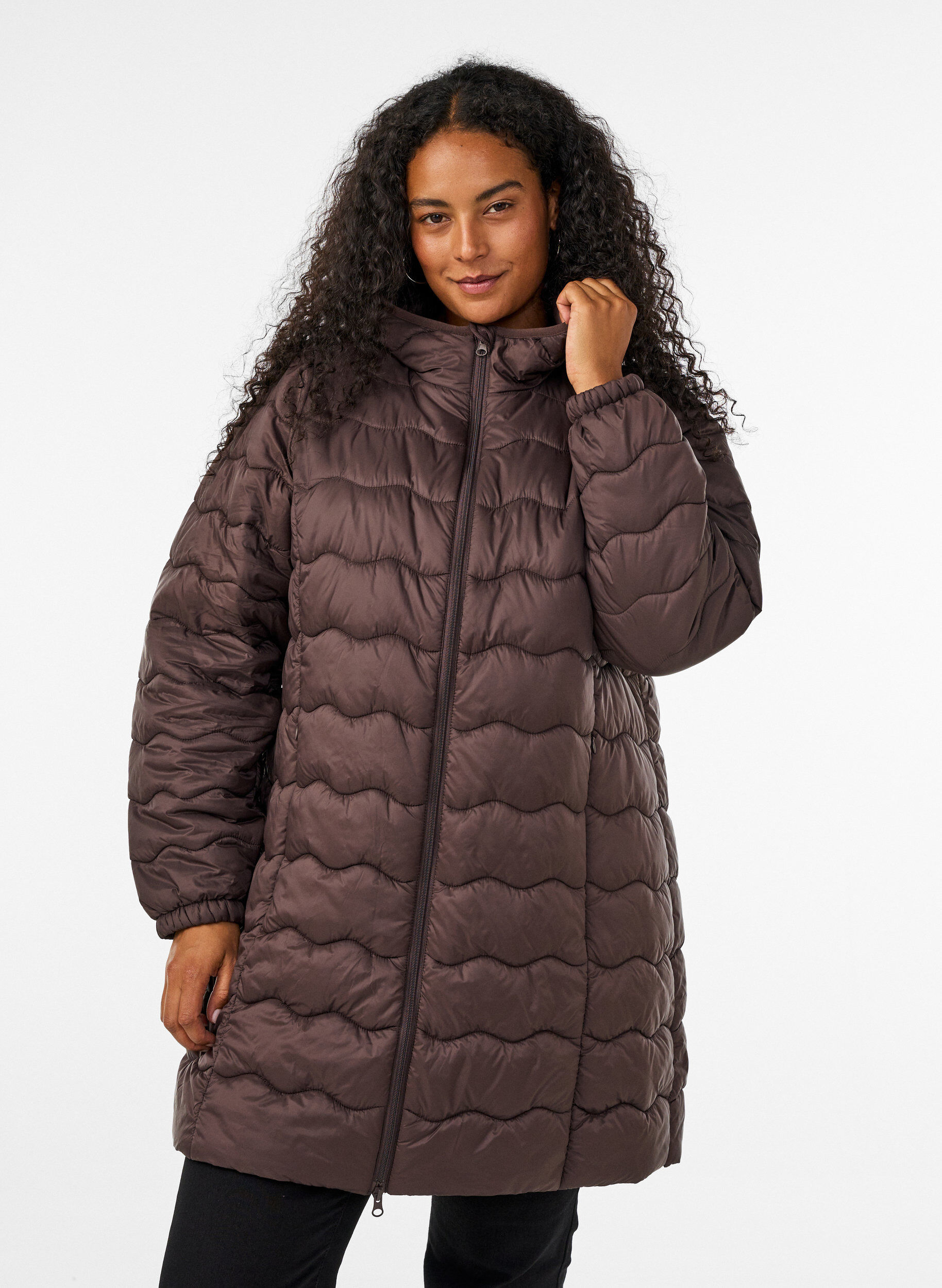 ZizzifashionQuilted jacket, Brown, Model image number 0