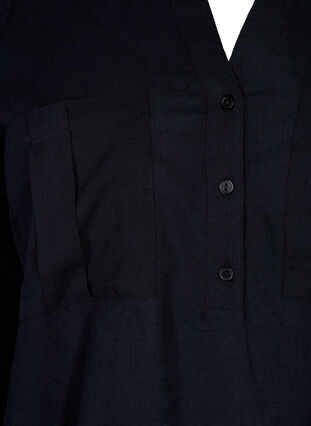 Cotton tunic with 3/4 sleeves, Black, Packshot image number 2