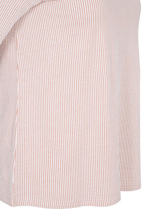Striped blouse with 3/4 sleeves, Pecan Brown Stripe, Packshot image number 3
