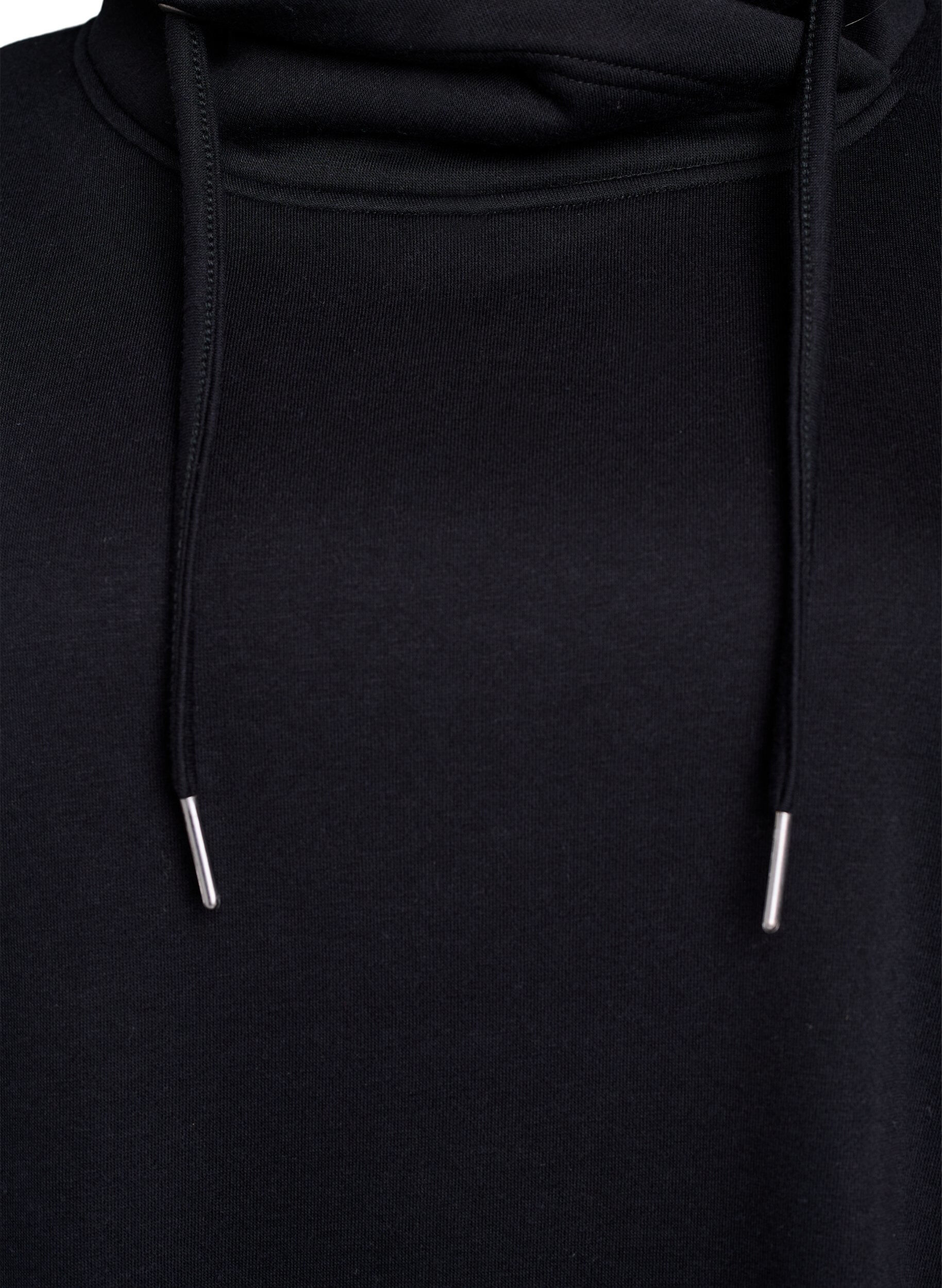Zizzifashion FLASH - Sweatshirt with high collar and pockets, Black, Packshot image number 2