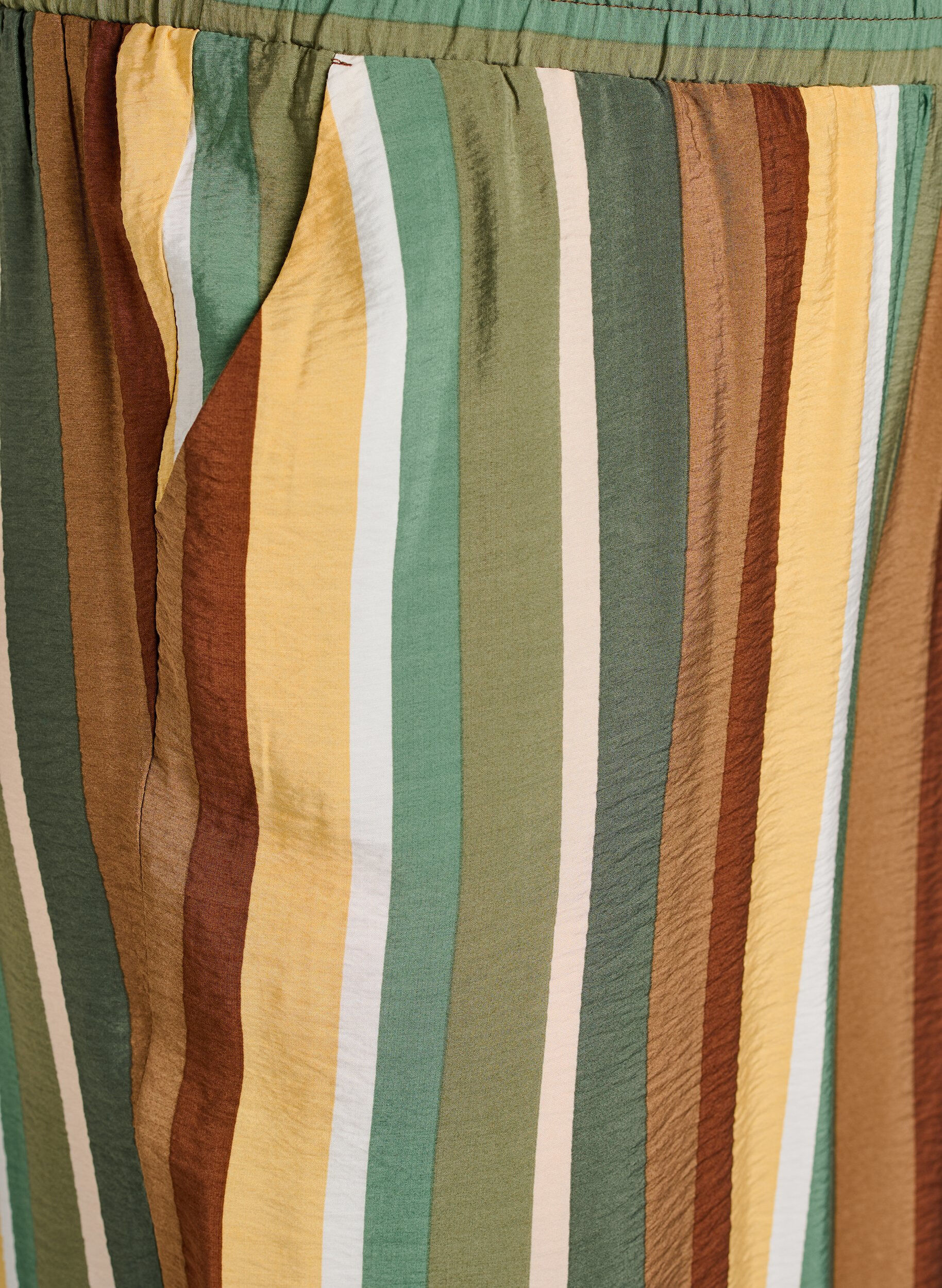 Zizzifashion Loose viscose trousers with stripes, Brown, Packshot image number 2