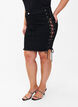 Short denim skirt with lace-up details, Black, Model image number 2