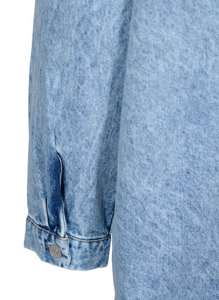 Loose-fitting denim jacket with buttons, Light blue denim, Packshot image number 4