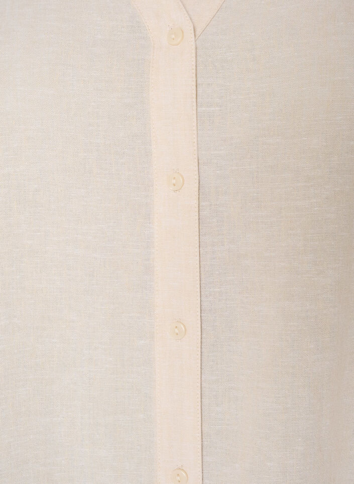 Long shirt in linen and viscose, Beige, Packshot image number 2