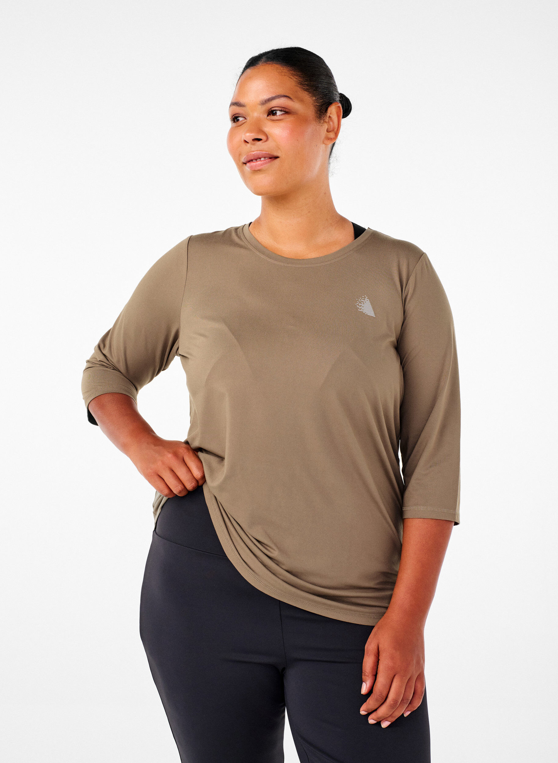 ZizzifashionTraining blouse with 3/4 sleeves, Beige, Model image number 0