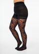 30 denier tights with floral pattern, Black, Model image number 0