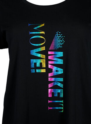 Training T-shirt with print, Black Make It Move, Packshot image number 2