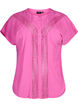 Viscose blouse with lace trim, Raspberry Rose, Packshot image number 0