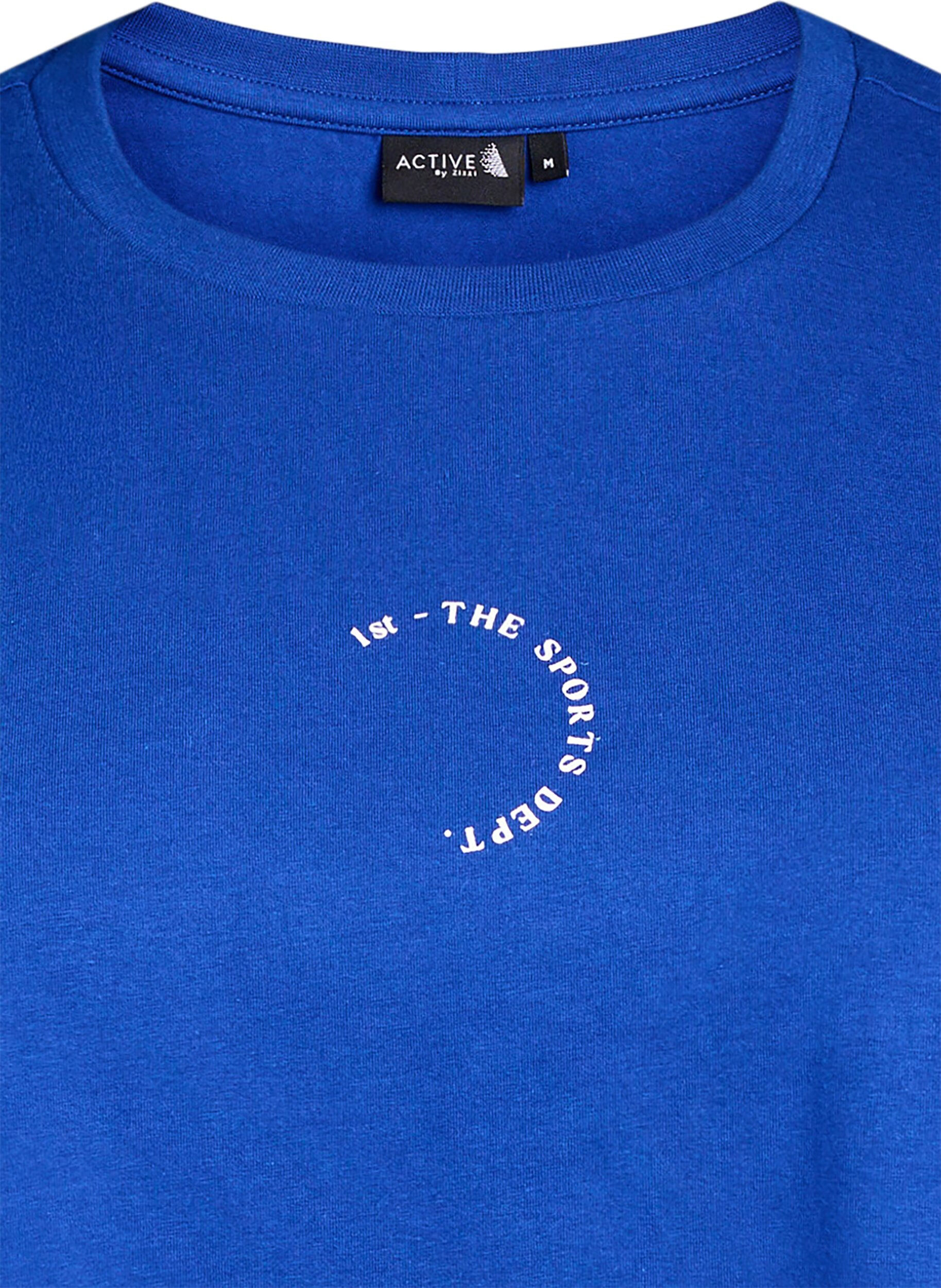Zizzifashion Sporty T-shirt in organic cotton, Blue, Packshot image number 2