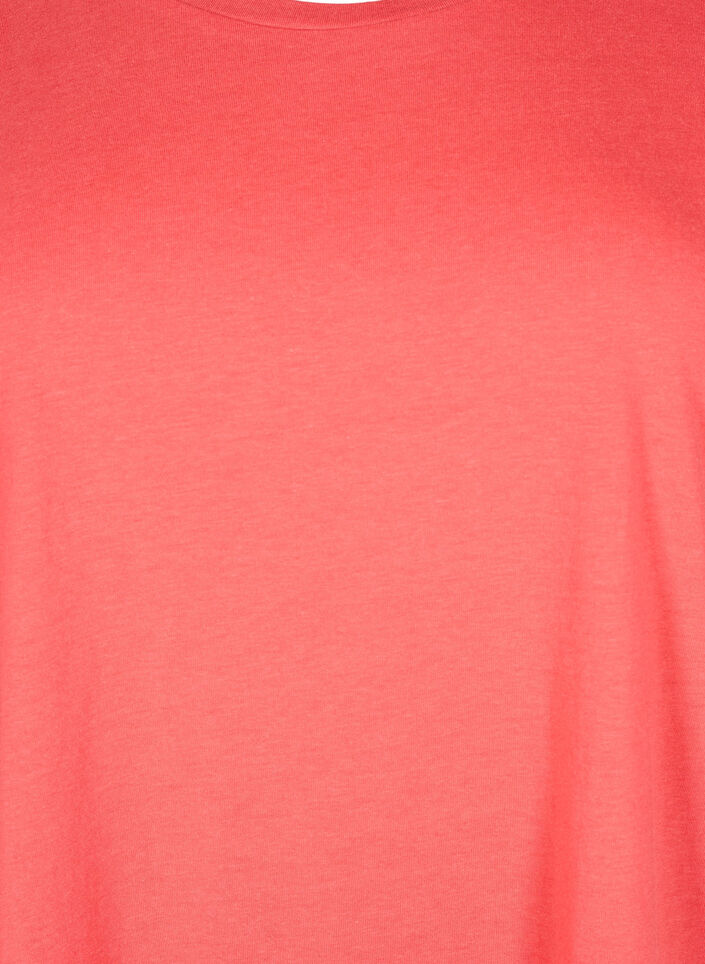 Short sleeve cotton blend T-shirt, Red, Packshot image number 2