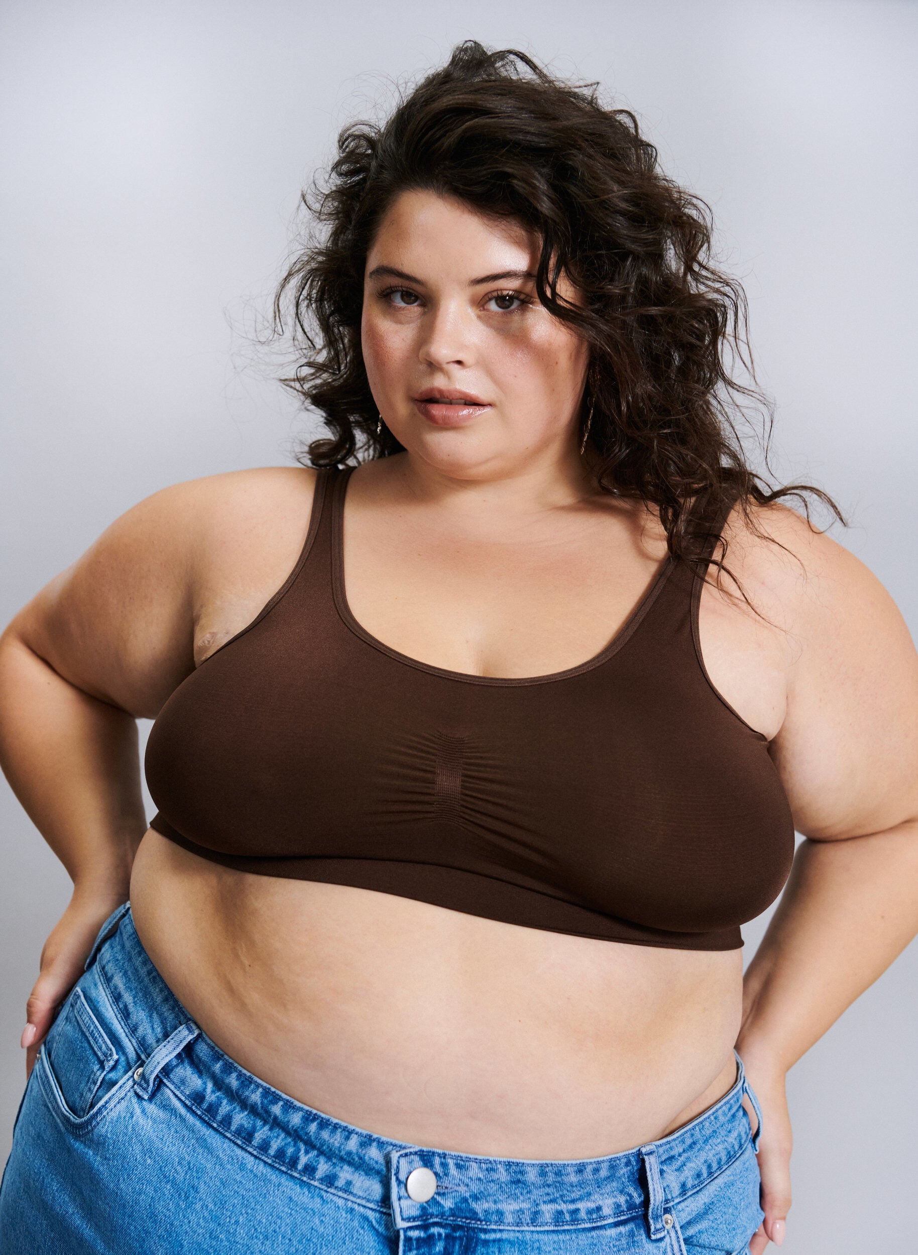 ZizzifashionSoft non-padded bra, Brown, Image image number 0