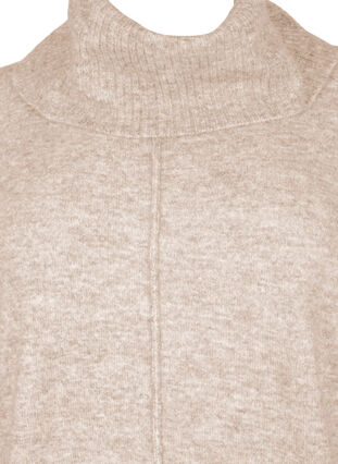 Melange knit sweater with turtleneck, Simply Taupe Mel., Packshot image number 2