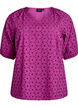 Blouse with embroidered floral pattern, Purple, Packshot image number 0