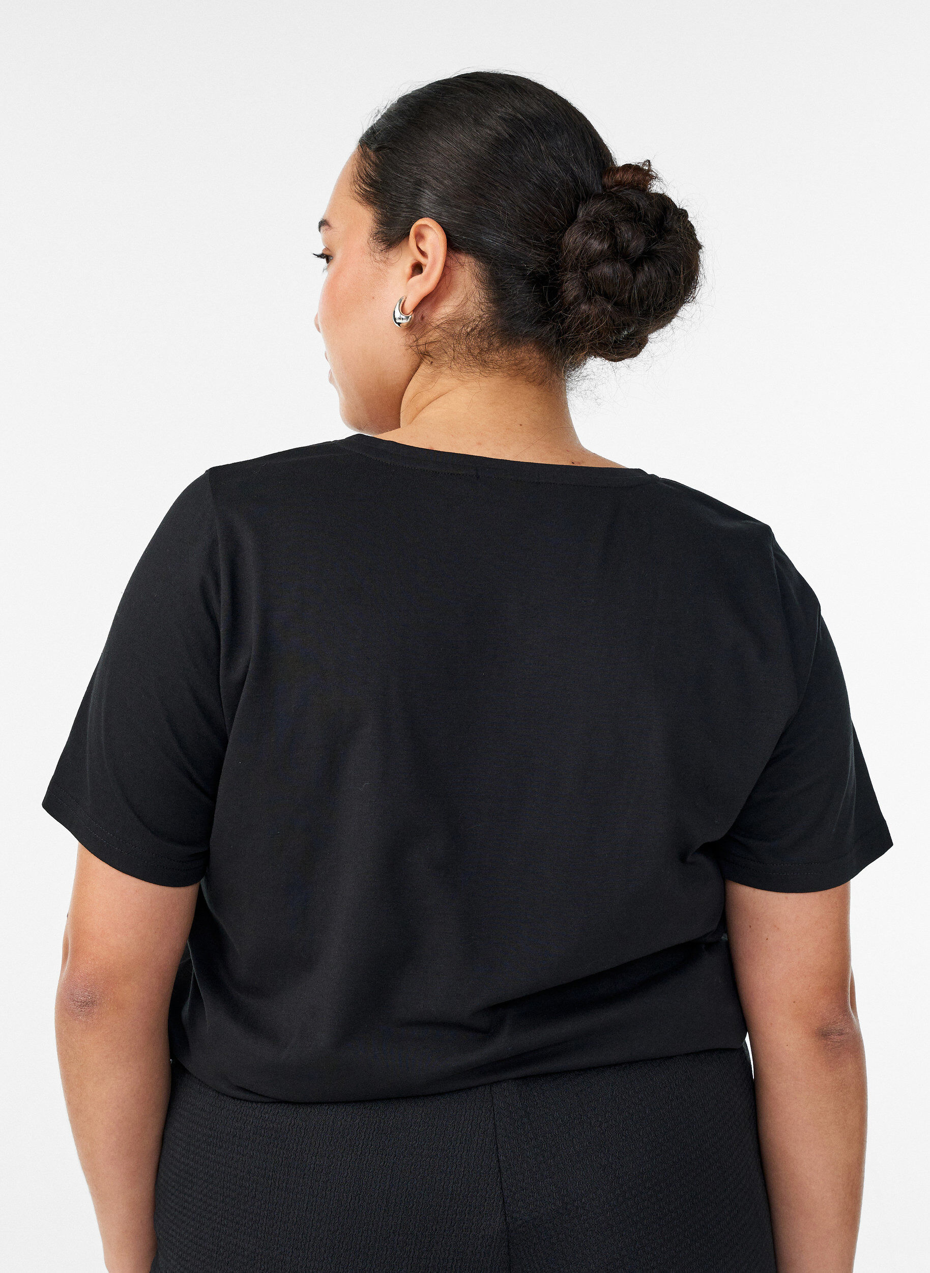 ZizzifashionT-shirt with motif, Black, Model image number 2