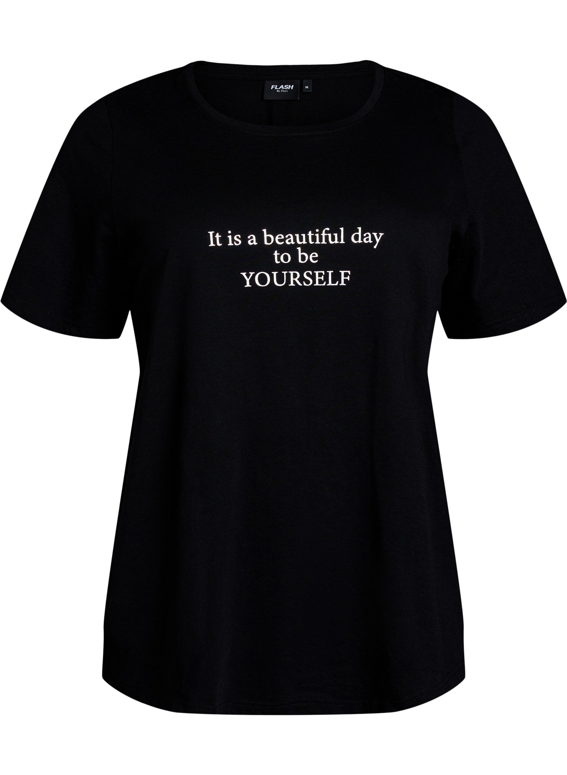 ZizzifashionT-shirt with motif, Black, Packshot image number 0