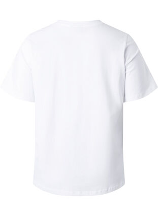 Organic cotton t-shirt with text, White HARMONY, Packshot image number 1
