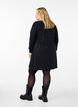 Short sweat dress with lace detail, Black, Model image number 1