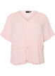 Blouse with texture and a tie-waist, Pink, Packshot image number 0