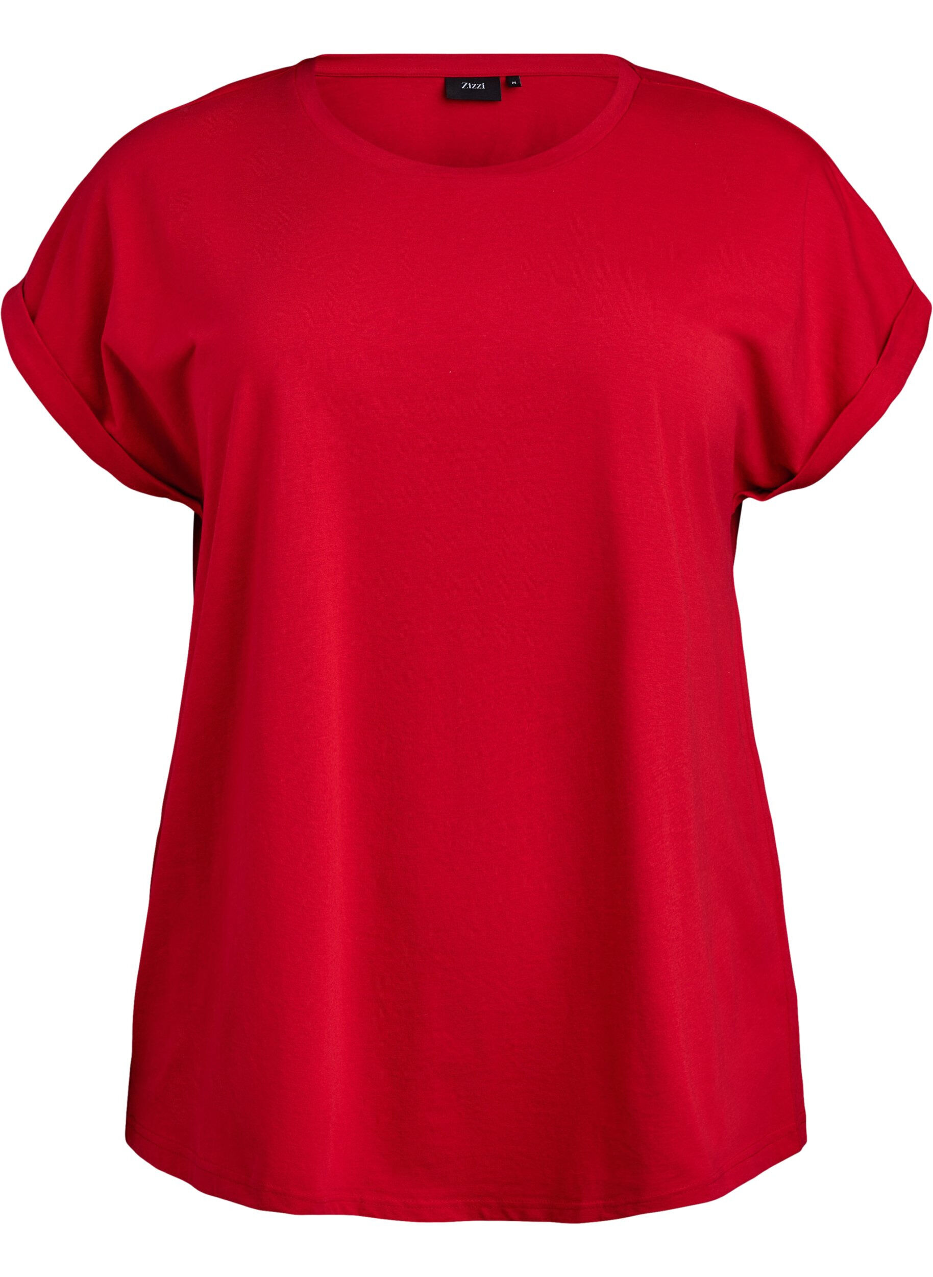 Zizzifashion Short sleeve cotton blend T-shirt, Red, Packshot image number 0