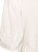 Blouse in textured cotton with crochet details, White, Packshot image number 3
