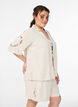 Loose pyjama shorts in viscose with a high waist, Beige, Model image number 0