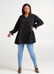 Loose V-neck tunic, Black, Model image number 2