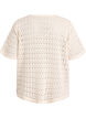 Short-sleeved blouse with eyelet embroidery, Beige, Packshot image number 1