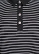 Striped polo shirt with short sleeves and buttons, Black, Packshot image number 2