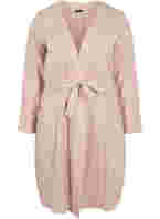 Cotton dressing gown with tie belt, Light Taupe, Packshot