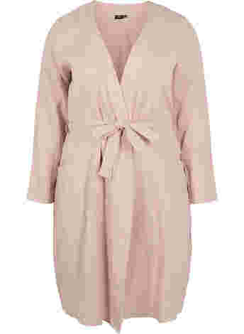 Cotton dressing gown with tie belt