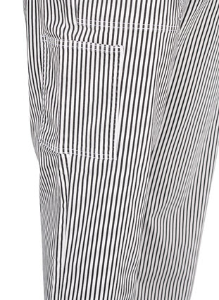 Striped cargo jeans with a straight fit, Black White Stripe, Packshot image number 3